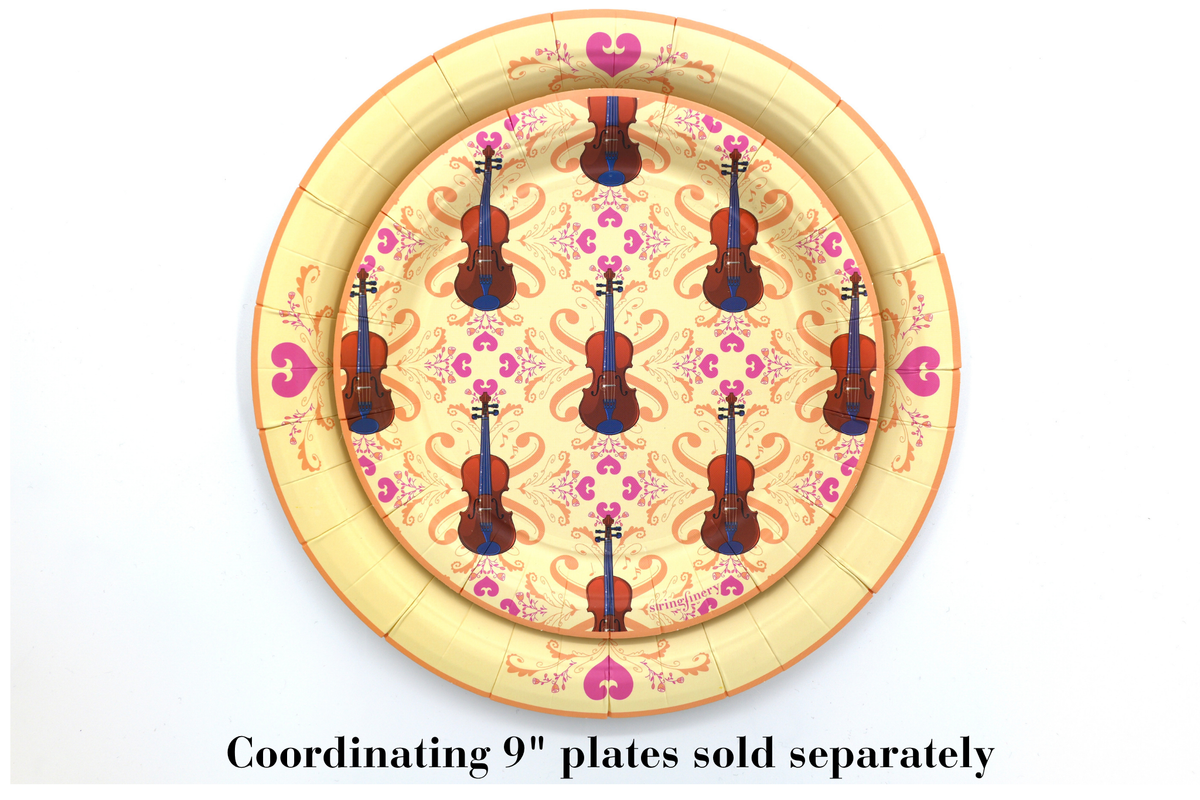 Dawn 7-inch viola paper plate stacked on top of 9-inch dawn viola paper plate