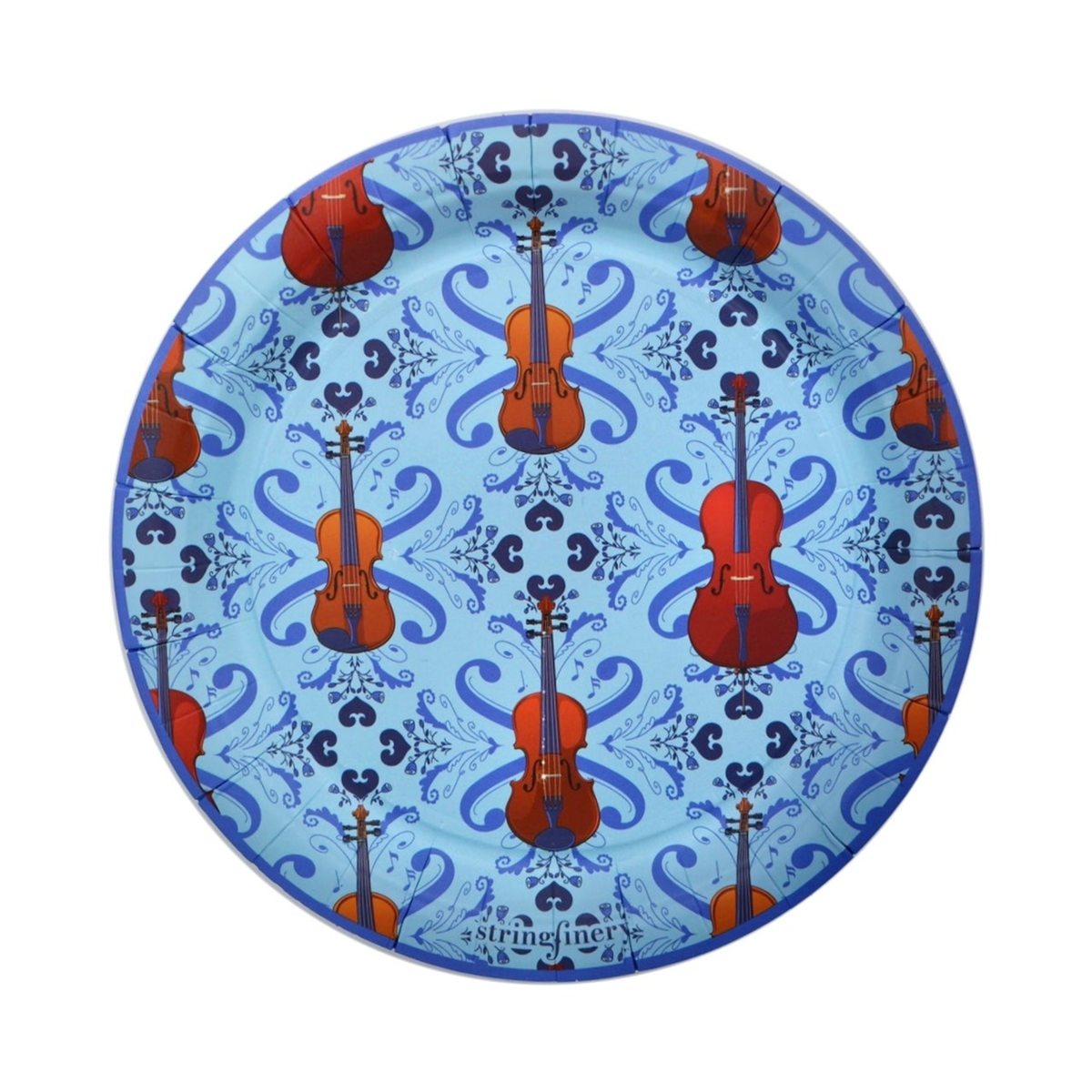Blue 7-inch string quartet paper plate