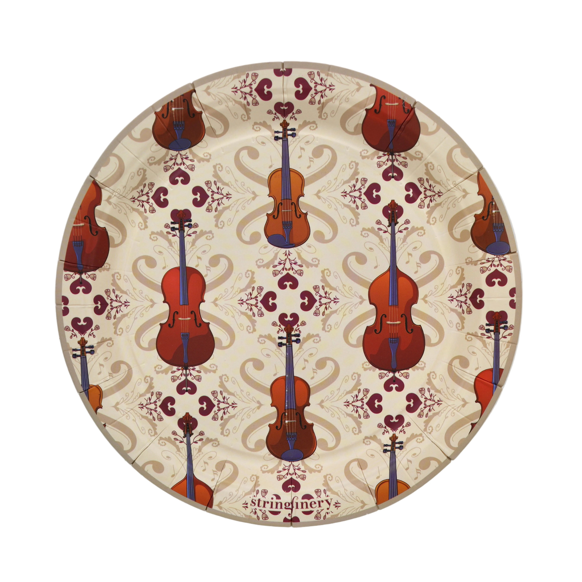 Cream 7-inch string section paper plate
