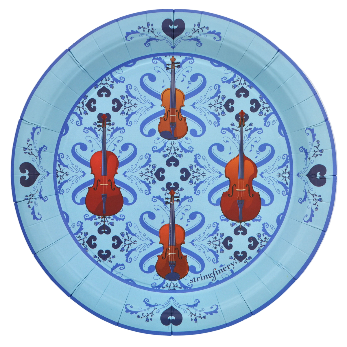 Blue 9-inch string section paper plate