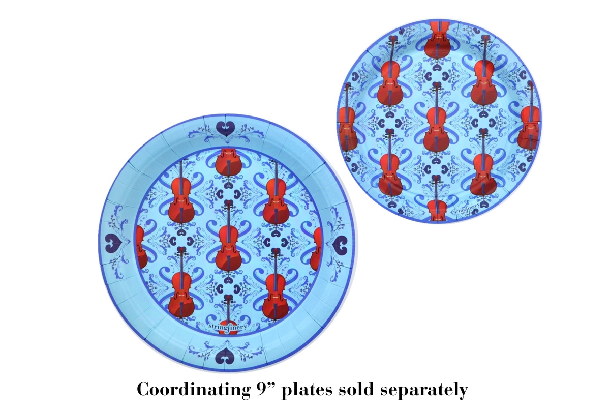 Blue 7-inch  and 9-inch cello paper plates