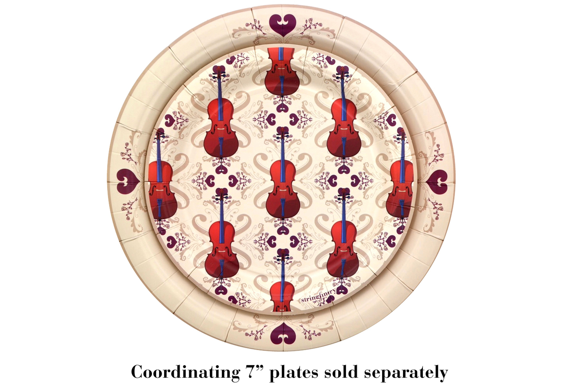 Cream 9-inch and 7-inch cello paper plates stacked