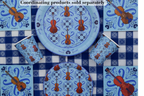 String quartet 9-inch and 7-inch plates with string quartet cups and napkins