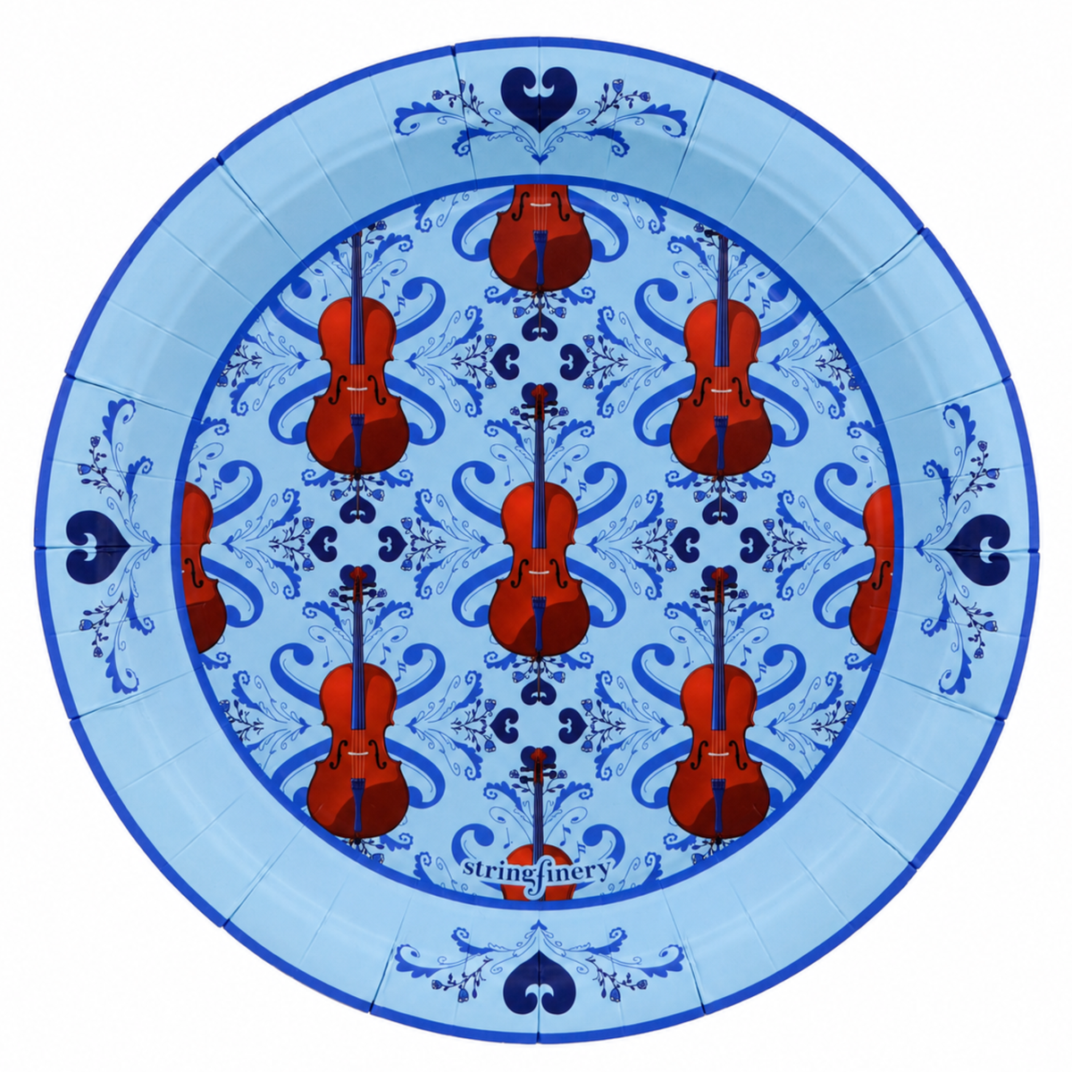 Blue 9-inch cello paper plate
